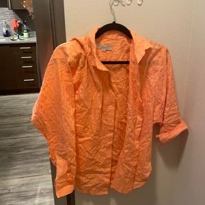 Orange size small button down